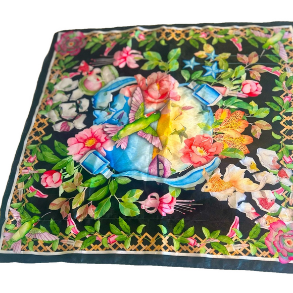 Sephora Accessories - Sephora Wrapper Tropical Birds of Paradise Pink Black Gold